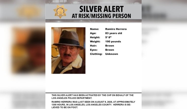 Pacoima Silver Alert Seeks 83-Year-Old Ramiro Herrera, Missing on Foot