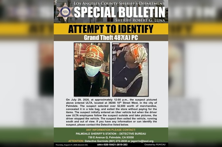 Palmdale Ulta Theft Suspect Fled in Uber After $2,600 Grab, Deputies Say