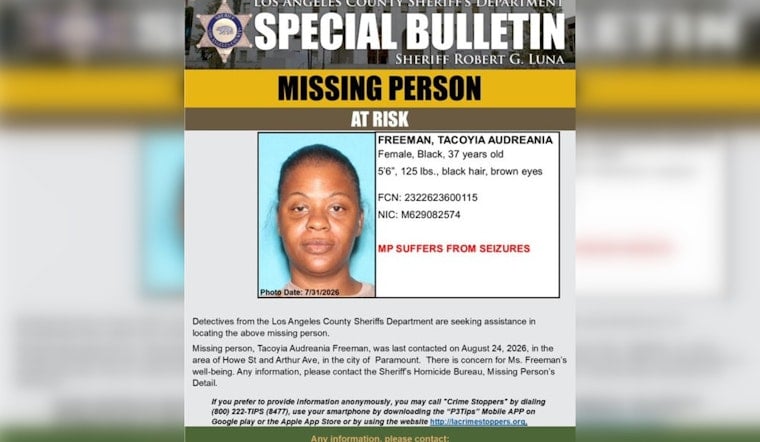 Paramount Woman, 37, With Seizure Disorder Vanishes, Deputies Ask Public for Help