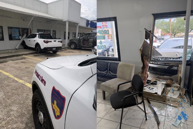 Pickup Truck Slams Into Cypress Laundromat, No Injuries Reported