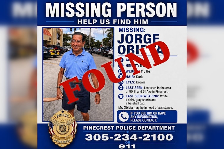 Pinecrest Man, 75, Found Safe After Going Missing Tuesday, Police Say