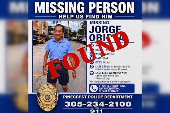 Pinecrest Man, 75, Found Safe After Going Missing Tuesday, Police Say