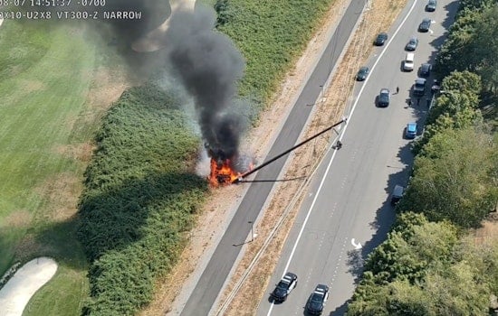 Redmond Crash Sends Car Off Willows Road Trail Into Utility Pole, Sparks Fire