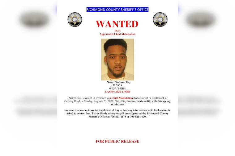 Registered Sex Offender Sought in Richmond County Child Molestation Case