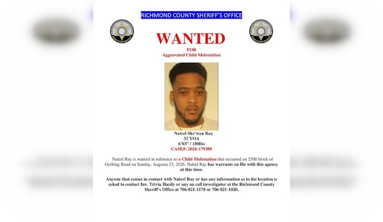 Registered Sex Offender Sought in Richmond County Child Molestation Case