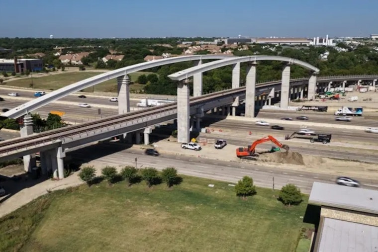 Richardson’s Silver Line Bridge Sprouts Giant Arches, Blue Glow Over US 75