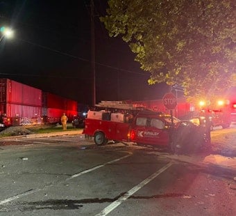 Richland Firefighters Rescue Driver Before Freight Train Collision