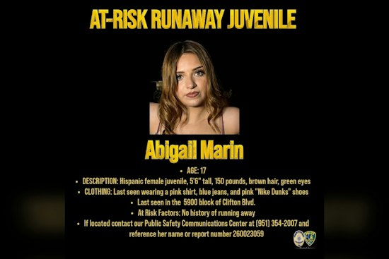 Riverside Teen, 17, Vanishes Without Phone — Police Search for Abigail Marin