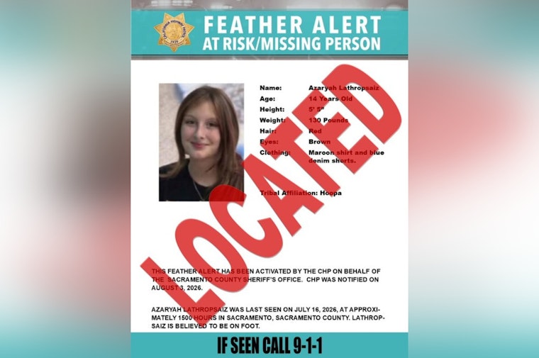 Sacramento Feather Alert Lifted After Missing 14-Year-Old Girl Found