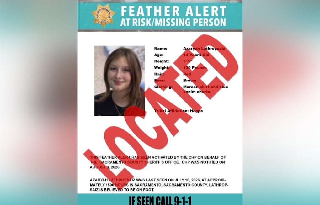 Sacramento Feather Alert Lifted After Missing 14-Year-Old Girl Found