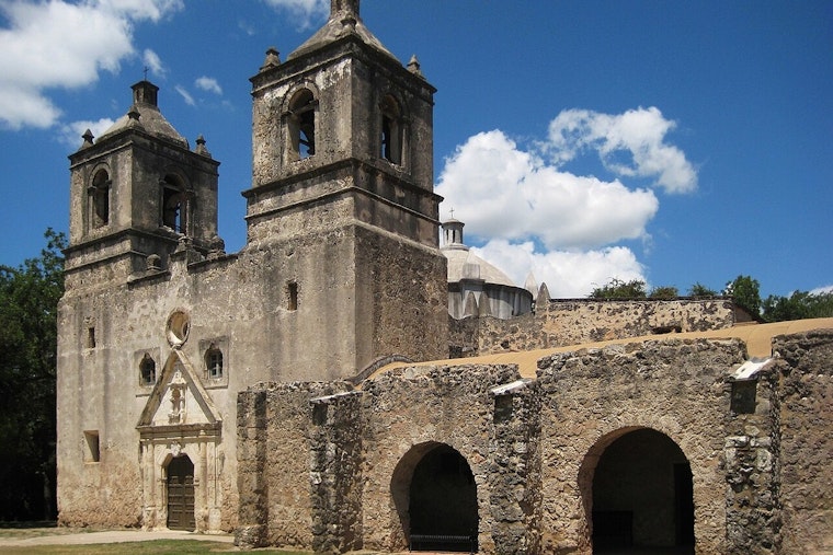 San Antonio's Oldest Stone Church Glows Twice as Sunset Hits Just Right