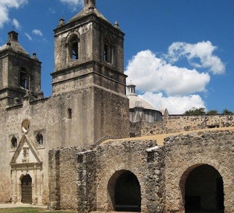 San Antonio's Oldest Stone Church Glows Twice as Sunset Hits Just Right