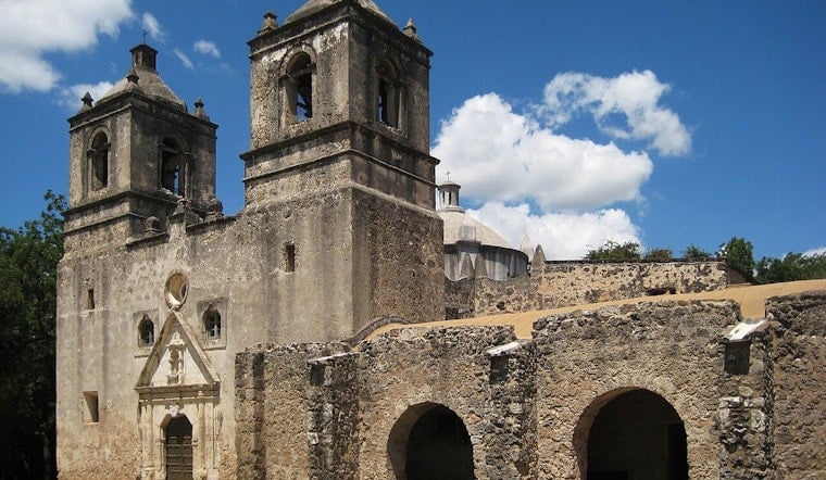 San Antonio's Oldest Stone Church Glows Twice as Sunset Hits Just Right