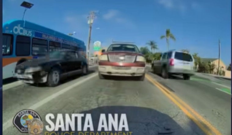 Santa Ana Police Hunt Driver Who Rear-Ended, Reversed, Then Fled Near Bristol St