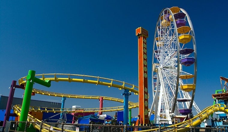 Santa Monica Pier's Pacific Wheel Glows Purple and Gold for Kobe Bryant Day