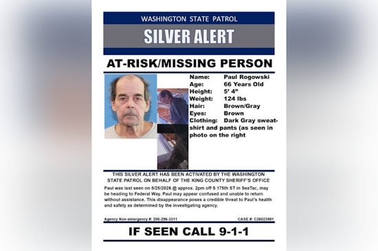 SeaTac Silver Alert: 66-Year-Old May Be Walking Toward Federal Way