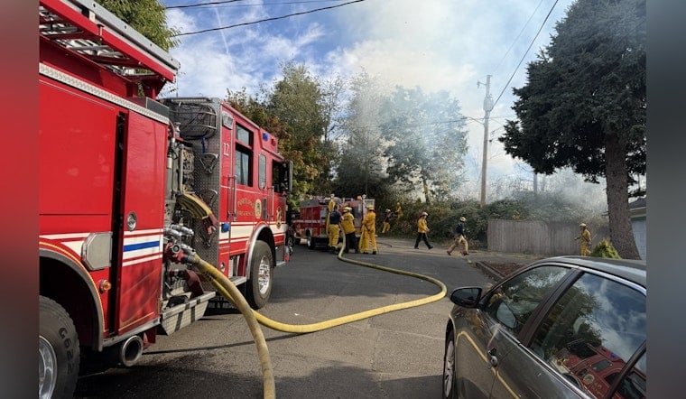 Second-Alarm Brush Fire Erupts Along Westbound I-84 in Portland