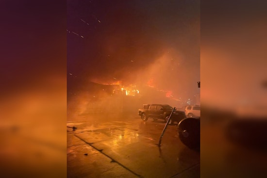 Second-Alarm Fire Tears Through Galveston Seafood Warehouse Near Yacht Basin