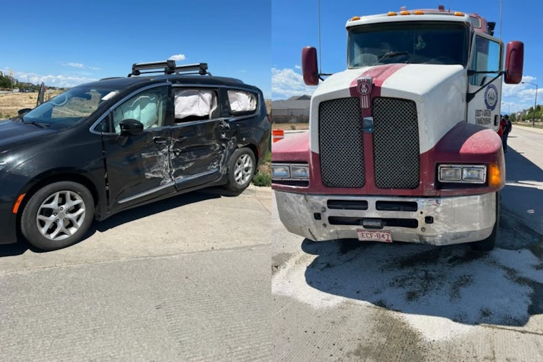Semi-Truck Crash Shuts Down E. 96th Avenue, Two Hurt Near Reunion