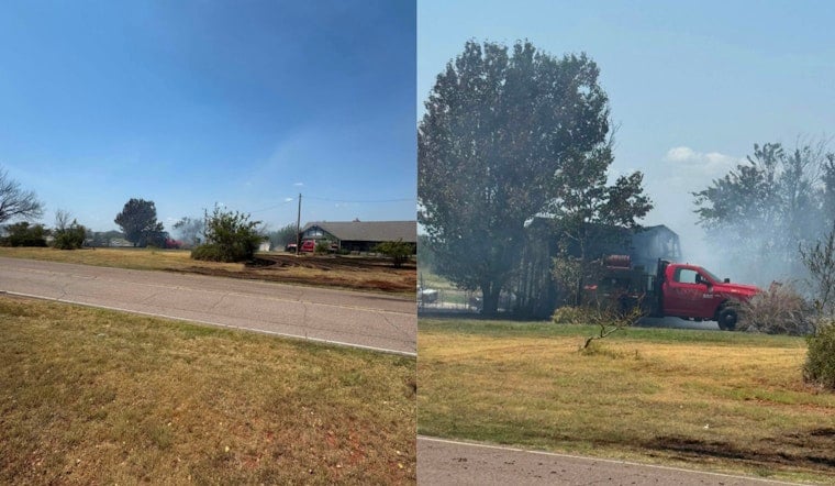 Seven Fire Departments Battle Langston Wildfire Two Days Into County Burn Ban