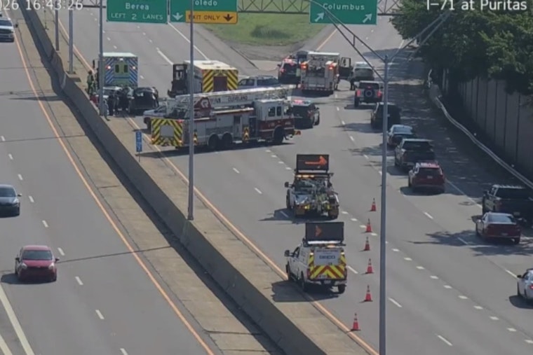 Seven Hurt in I-71 Ramp Crash Near Cleveland Hopkins, Traffic Backs Up Six Miles