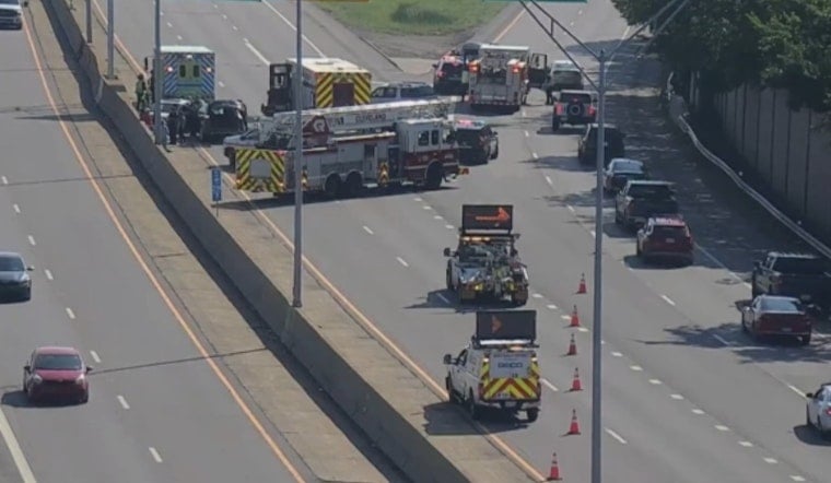 Seven Hurt in I-71 Ramp Crash Near Cleveland Hopkins, Traffic Backs Up Six Miles