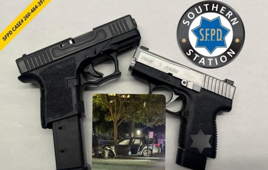 SFPD Southern Station Chase Ends in Crash, Two Guns Seized, Three Arrests