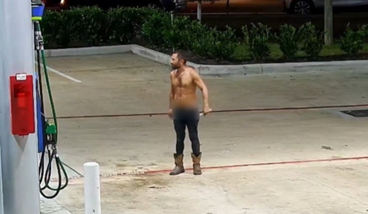 Shirtless, Cowboy-Boot Suspect Sought After South Gessner Gas Station Carjacking