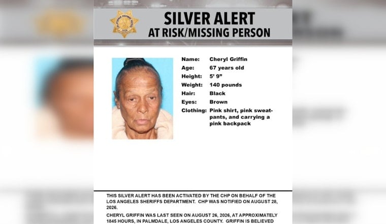 Silver Alert Issued for Palmdale Woman, 67, Missing Since Wednesday Evening