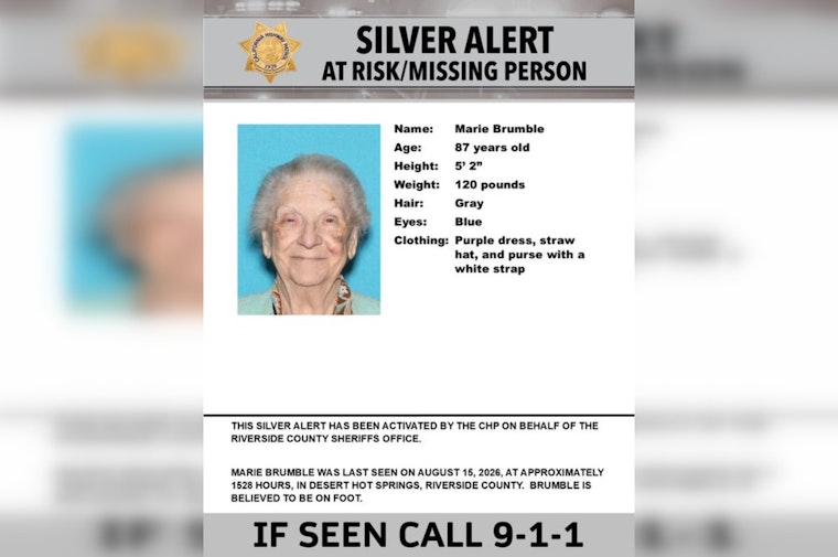 Silver Alert Seeks 87-Year-Old Marie Brumble, Missing on Foot in Desert Hot Springs