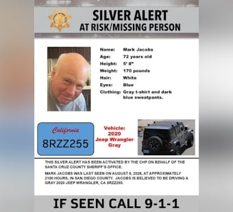 Silver Alert Spans 600 Miles as Santa Cruz County Seeks Missing 72-Year-Old Driver