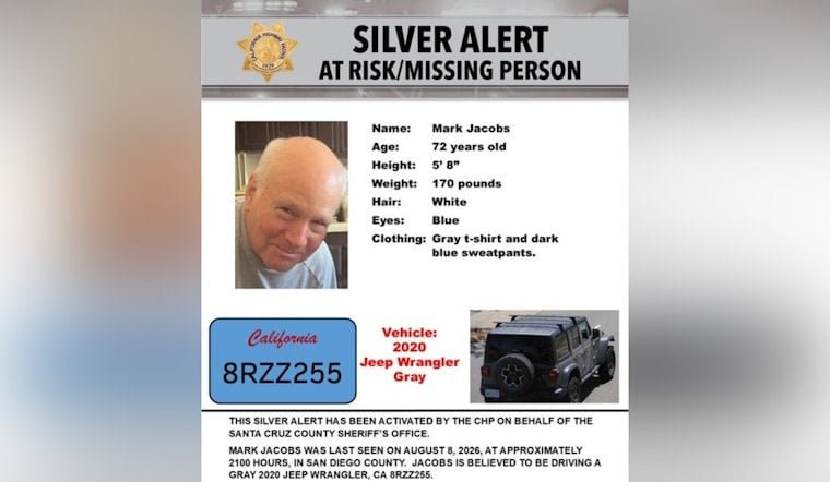 Silver Alert Spans 600 Miles as Santa Cruz County Seeks Missing 72-Year-Old Driver