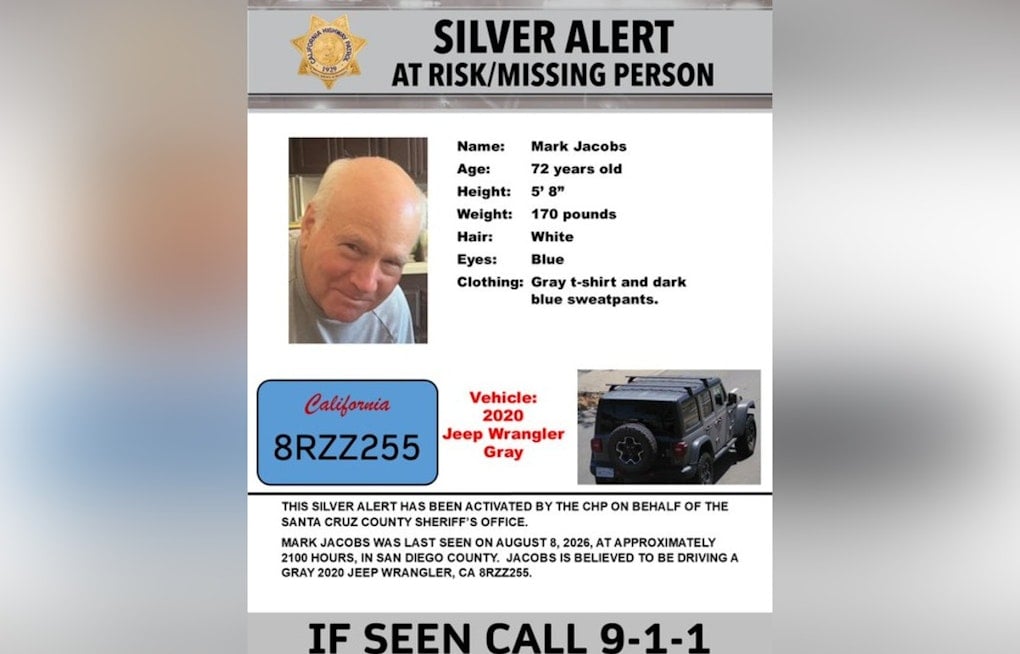 Silver Alert Spans 600 Miles as Santa Cruz County Seeks Missing 72-Year-Old Driver