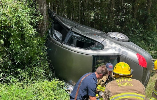 Slidell Firefighters Rescue Trapped Motorist After Sullivan Road Ditch Flip