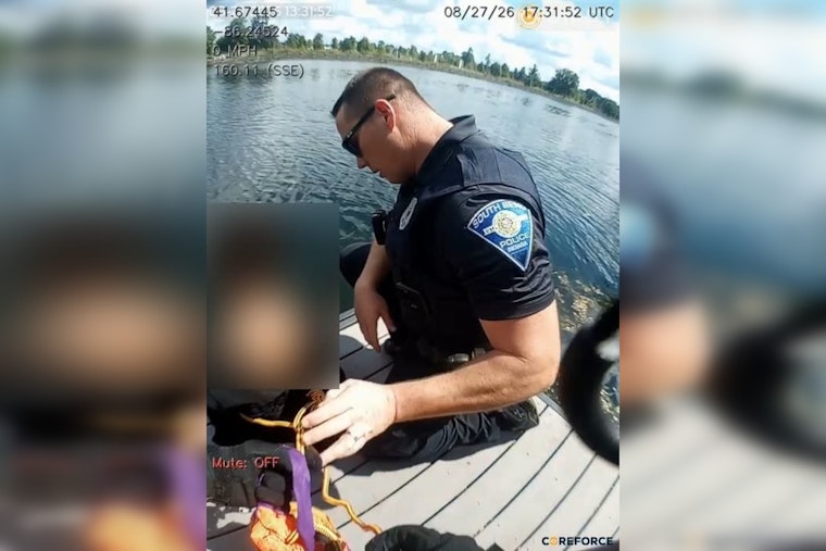 South Bend Officers Coax Autistic Child Off Riverside Dock Ledge