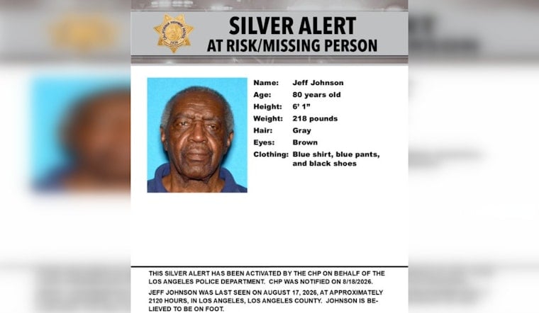 South LA Silver Alert Seeks Jeff Johnson, 80, Missing From Same Corner Again