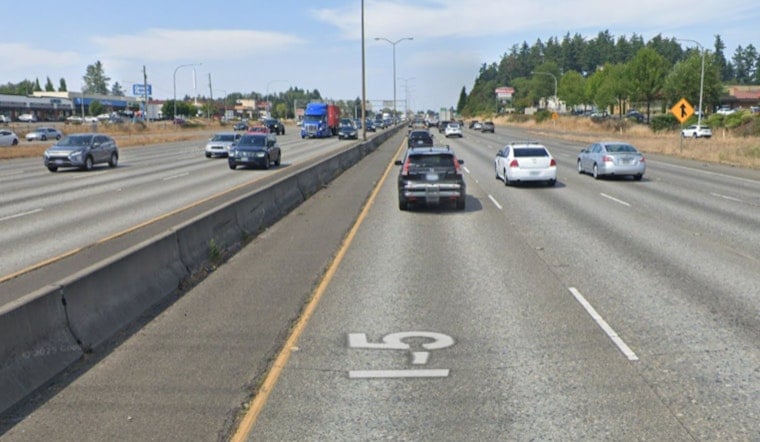 South Tacoma I-5 Pileup Sends Car Into Ditch, Shuts Northbound Lanes