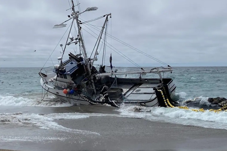Squid Boat Runs Aground at Point Reyes, Beach Shut as Crews Race to Pull Diesel