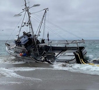 Squid Boat Runs Aground at Point Reyes, Beach Shut as Crews Race to Pull Diesel