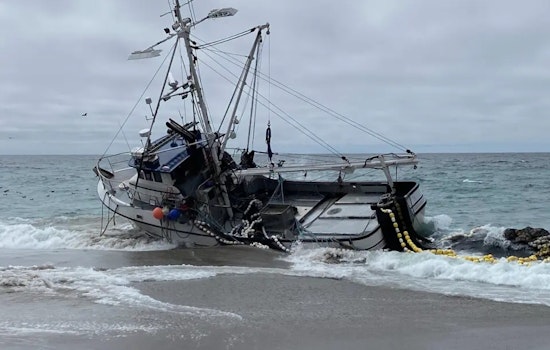 Squid Boat Runs Aground at Point Reyes, Beach Shut as Crews Race to Pull Diesel