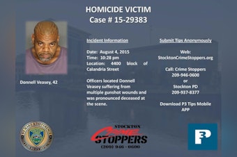 Stockton Cops Dangle $10K to Crack 2015 Donnell Veasey Killing 11 Years Later