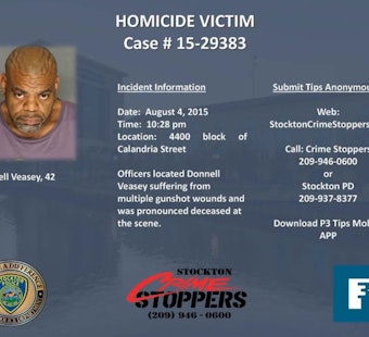 Stockton Cops Dangle $10K to Crack 2015 Donnell Veasey Killing 11 Years Later