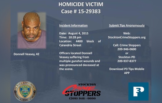 Stockton Cops Dangle $10K to Crack 2015 Donnell Veasey Killing 11 Years Later