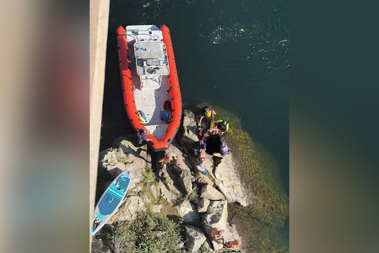 Teen Jumps From Folsom's Rainbow Bridge, Gets Stranded on Rock in Lake Natoma