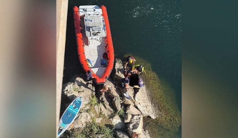 Teen Jumps From Folsom's Rainbow Bridge, Gets Stranded on Rock in Lake Natoma
