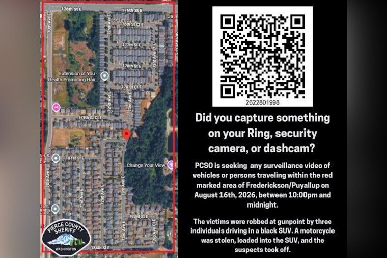 Teens Robbed at Gunpoint in Frederickson, Suspects Steal Motorcycle in Black SUV