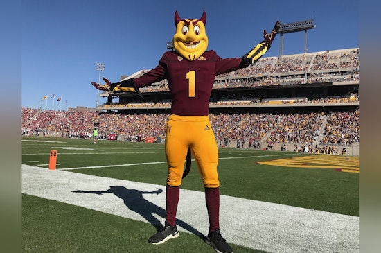 Tempe Professor Builds 35,000-Piece Lego Sparky for Mill Avenue Store