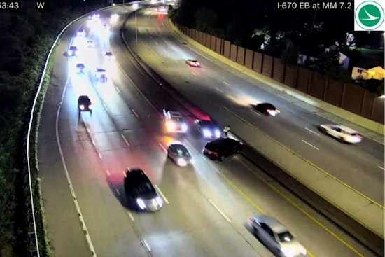 Terrifying I-670 Video Shows Roadside Worker Leap Onto Columbus Median as Car Slams Disabled SUV