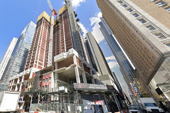 Times Square's 1,029-Foot Torch Tower Hits Halfway Mark, Drop Ride Still Planned