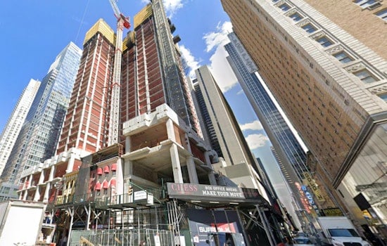 Times Square's 1,029-Foot Torch Tower Hits Halfway Mark, Drop Ride Still Planned